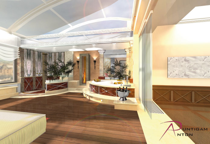 EINRICHTUNGEN - Wellness-Oase mit Schlafzimmer - Visualisiert für FOKURA Luxury Interior